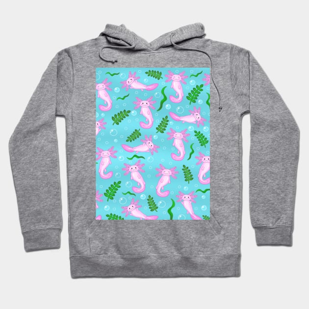 Axolotl pattern Hoodie by Purrfect